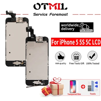 OTMIL Pentru iPhone 5 5C 5S 5SE Plin de Asamblare Display LCD Touch Screen Digitizer Set Complet Pantalla de Înlocuire+Butonul Home+Camera