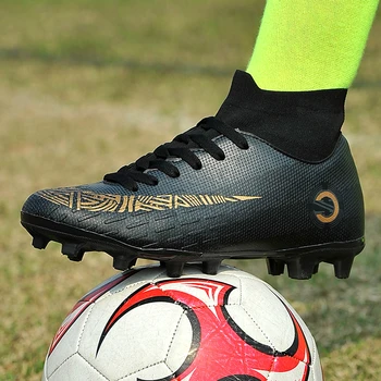 Leu Tipe Hot de Vânzare Oameni Mari Size45 ghete de Fotbal Ghete inalte pana la Glezna Pantofi de Fotbal Tepi Lungi în aer liber Antrenament Cizme pentru Bărbați AG/FG