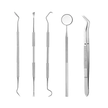 5Pcs/set Instrumente Dentare Oglindă Pensete Igienă Orală Sonda Dinte Petele de Demontare Curatare Cârlig Alege Dentare Echipamente de Laborator DT14