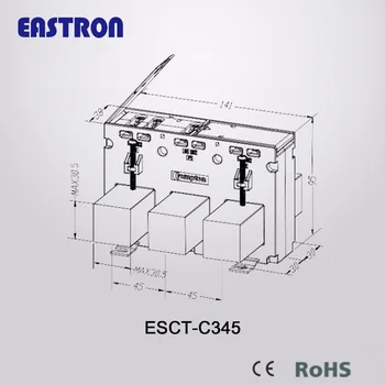 ESCT-C345 250-630A de Intrare Și 5A 0utput Serie Miez Solid Transformator de Curent
