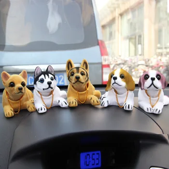Cap De Câine De Bord Auto Papusa Auto Tremura Capul Jucărie Ornamente Din Cap De Câine Mașină De Mobilier De Interior Decor Cadou