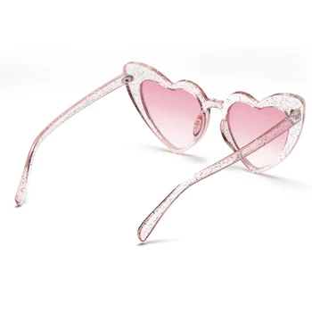 Dragoste roz ochelari de soare mari piersic inima de sex feminin de ochelari de soare în formă de inimă ochelari