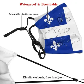 Quebec Pavilion Autocolante Masca Bărbați Non-Unică folosință Anti-Ceață de Praf Respirat Masca cu Filtre