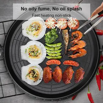 New Sosire Rotund Portabil Stil coreean BARBECUE Placă de Grătar Non-stick Tigaie fara Fum Set Pentru Picnic BBQ Dropshipping