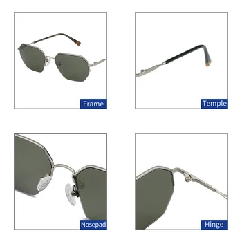 ZENOTTIC Design de Brand Hexagon ochelari de Soare Femei Bărbați Aliaj Retro UV400 Dreptunghi de Conducere Nuante Anti-orbire Polarizat Ochelari de Soare