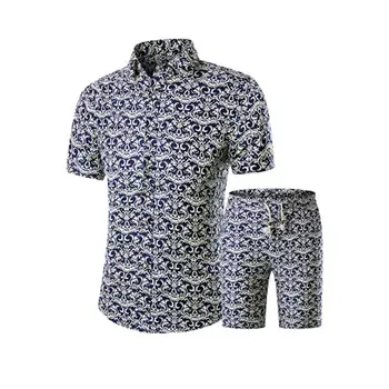 Model de Trening Barbati Vara Beachwear Barbati Set 2020 Mens Dintata Tricouri +pantaloni Scurți Două Seturi de Piese Florale Plaja Swaet Costum