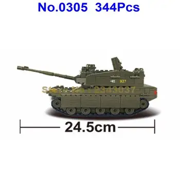 Sluban 344pcs militare, războaie tancurile armatei serie merkava blocuri de Jucărie
