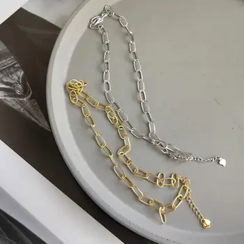 925 sterling de argint colier moda cravată Baroc Pearl scurt colier lanț geometrie Claviculare tendință femelă de argint bijuteriile