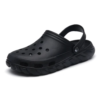De Dimensiuni mari 36-45 Croc Bărbați EVA Unisex Negru Grădină Casual Aqua Saboți Fierbinte de sex Masculin Trupa Femei Sandale de Vară Diapozitive Plaja Pantofi de Înot