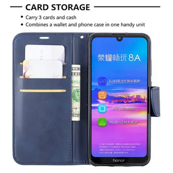 Flip din Piele de Caz pentru Coque Huawei Y5 2018 Telefon Wallet Cover Huawei Y5 Y6 Y7 2019 Y5 Y6 Y7 Y9 2018 2017 Carte culoare Solidă Caz