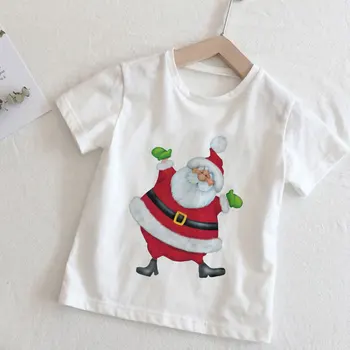 Vara T-shirt, Bluze Fete de Desene animate T-shirt pentru Copii de Iarnă crăciun Moș Crăciun Elan Kawaii Print T Camasa Pentru Baieti Copii Moda