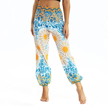 Tipar Digital Pantaloni Harem Plajă Talie Elastic Pantaloni Femei Vrac Yoga Boho Ușor Portabil De Fitness Yoga Sport