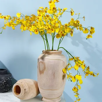 1 buc Lemn Masiv Natural Vaza Acasă Vaza Decor Vaza de Flori Artificiale
