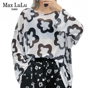 Max LuLu Toamna De Moda Coreeană Designer De Haine Femei Sexy Ochiurilor Topuri Tricouri Femei Casual, Camasi Supradimensionate, Cu Maneci Lungi Tricou
