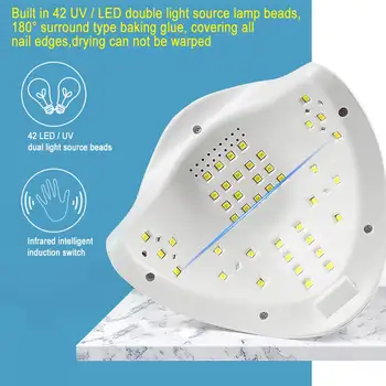 168W 42LED Lumina UV LED Unghii Uscător de UVLED Unghii Gel Lampa Arcuite în Formă de Lămpi pentru Unghii Perfecte Degetul mare de Uscare Soluție