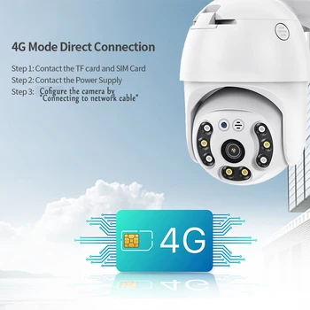 4G WIFI Camera 2MP 1080P Camera PTZ Dome Wireless GSM SIM Card Camera IP de Securitate în aer liber CCTV P2P IR Viziune de Noapte 30M