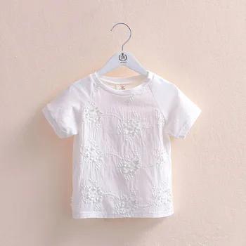 De Vară 2020 3-12 Ani Copii Îmbrăcăminte Stil Coreean Floare De Imprimare Alb Maneca Scurta De Vara Din Bumbac T-Shirt Pentru Copii Fete Copii