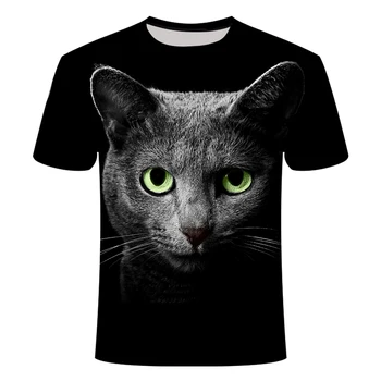 2021 Noi Cat de Imprimare 3D tricou Casual cu Maneci Scurte O-gât de Moda de Imprimare 3D Cămașă de sex Masculin/de sex feminin tricou 3D de sex Masculin T-shirt