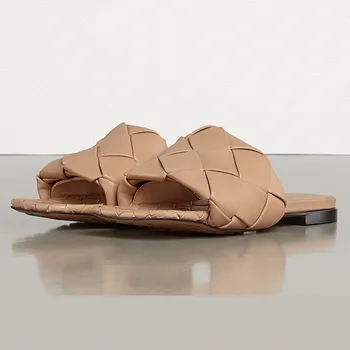 Meotina Vara Slide-Uri De Femei Pantofi De Moda Țesute Plat Pantofi De Înaltă Calitate Sandale Papuci Doamnelor Sandale Rosu Nou Plus Dimensiune 34-43