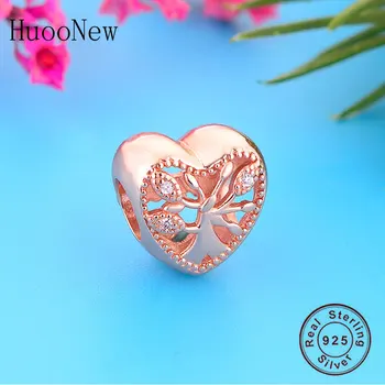 Se potrivesc Original Pandora Bratara Argint 925 Dragoste Inima Pomul Vieții Cubic Zirconia Șirag de mărgele Pentru a Face Femeile Berloque 2020 NOU