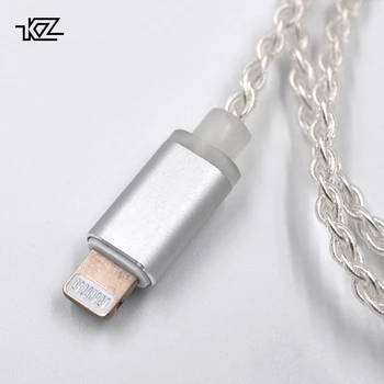KZ Fulger 2PIN 0,75 mm/MMCX Cablu Placat cu Argint Upgrade Cabluri Cască Pentru iPhone telefoane Mobile pentru ZS10 AS10 BA10 ZS6 ZS06 SE215