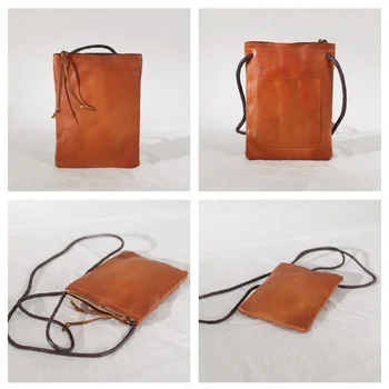 EUMOAN Vintage din piele telefon mobil, geanta, doamnelor mini stiletto sac, bagtop din piele sac fată