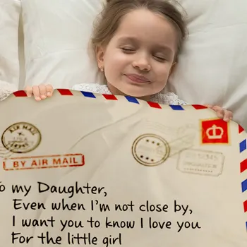 Germană/Franceză/Spaniolă Scrisoare Pătură Fleece Pătură Pentru Fiica Mea, Fiul Pilote Poșta Pături Pozitiv Încuraja Și Dragoste Cadou