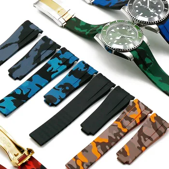 Curea de cauciuc barbati camuflaj accesorii ceas pentru Rolex apă fantomă GMT rezistent la apa curea silicon feminin 20mm bărbați ceas trupa