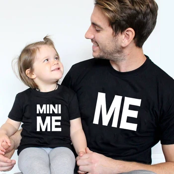1buc Familie de Potrivire Haine Tricouri Tatăl și Fiul Haine pentru Copii cu Maneci Scurte T-shirt Scrisoare MINI MINE Familia Uite Tata Mi-Haine