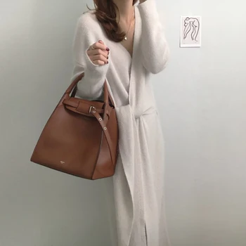 Wavsiyier Elegant Coreean Pulover Gros Jumper Toamna Iarna Drăguț Supradimensionate Rochie Pulover Femei 2020 Liber De Epocă Tricotate Solid