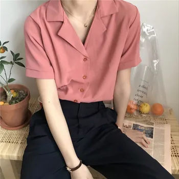 EFINNY Bluza de Culoare Solidă de piele de Căprioară Femei Camasa cu Maneca Lunga 2020 Primăvară Rever Doamnelor Bluza Streetwear