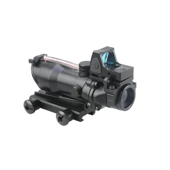 Riflescope ACOG 4 X 32 Reale Fibra Optica Red Dot Iluminat Chevron Pahar Gravat Reticul Tactic Vedere Optic Domenii
