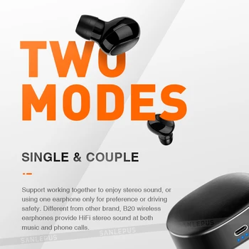 SANLEPUS TWS 5.0 Mini Bluetooth Căști fără Fir, Căști Sport 3D Stereo Căști de Anulare a Zgomotului Căști Cu Microfon