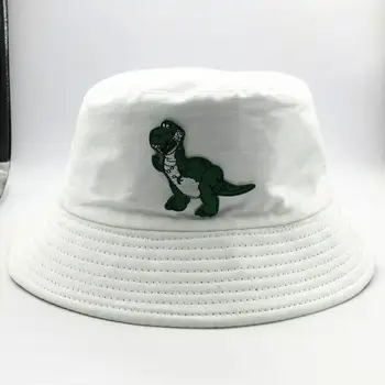 Dinozaur broderie de bumbac Pălărie Găleată Pălărie Pescar călătorie în aer liber pălărie de Soare Capac Pălării pentru copil bărbați Femei