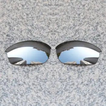 Wholesales E. O. S Polarizate Îmbunătățită Lentile de Înlocuire pentru Oakley Flak Jacket ochelari de Soare - Silver Chrome Polarizati Oglinda
