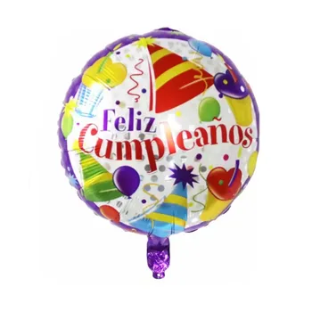 10buc 18inch Rotund Feliz Cumpleanos spaniolă Petrecere de Aniversare Fericită Mylar Folie cu Heliu Baloane cu Aer Baloes Absolvire Aer Globos Jucărie