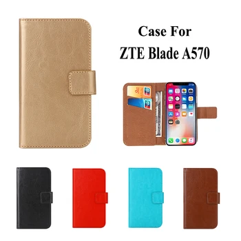 Caz Pentru ZTE Blade A570 caz Pur de înaltă calitate de Culoare de Lux Flip Piele de Moda Caz Telefon Mobil Sac