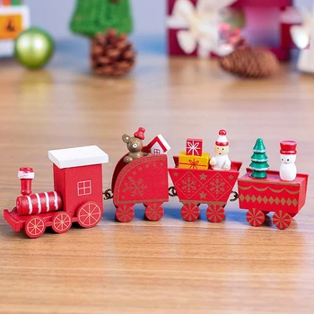 Noi de Craciun din Lemn de Tren Copil Jucăriile Vopsite Decor de Crăciun Acasă Mos craciun/urs Cadou de Crăciun ornament crăciun Jucării pentru copii