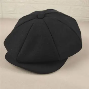 2020 Iarna Femei Octogonal Pălărie Om de Mari Dimensiuni Capac de Lână Pictor Pălării Cap Mare de Bărbați Plus Dimensiune vânzător de ziare Capace 55-59cm 58-61cm