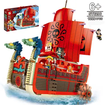 Una Bucata Monkey D. Luffy MII de SOARE Corabie de Pirați 3D2Y Blocuri Kit Cărămizi Film Clasic Model Jucarii Copii SY6296 6297