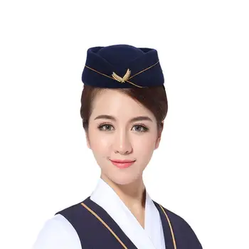 2020 Femei Aer Stewardesă Pălărie de Lână Însoțitor de Zbor Pălărie Stewardesă Șapcă pentru Costum de Cosplay spectacol Muzical - Marimea M(Rosu)