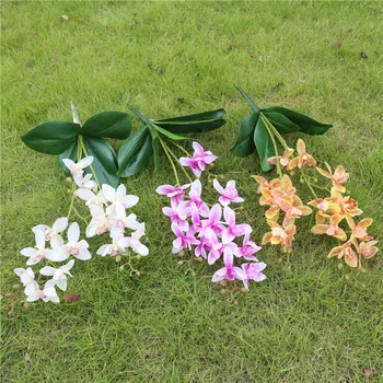 1buc-un contact real latex artificial orhidee Asia de Sud-est orchidee dendrobium artificială de înaltă calitate de flori vaza