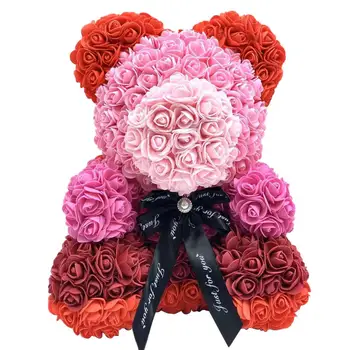 Dropship Ziua Îndrăgostiților Cadou de 25cm Trandafir Roșu ursulet de Flori de Trandafir Artificiale Decor de Crăciun Cadouri Femei Îndrăgostiților Cadou