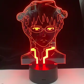 Anime Lampa Dezastruoase În Viața de Saiki K pentru Dormitor Acril 3D Lampa Veioza Decor Fani Ziua de naștere Petrecere de Craciun Cadou