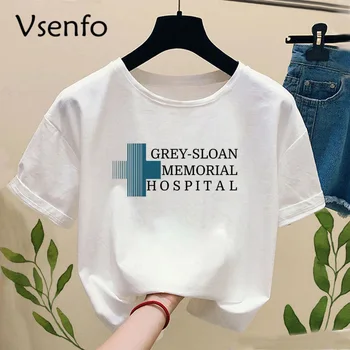 Grey Sloan Memorial Hospital T-Shirt Femei Anatomia lui Grey Topuri Femeile Tricou Casual cu Maneci Scurte de Moda de sex Feminin Tricou Haine