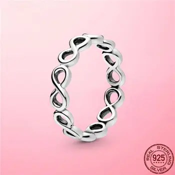 2021 New Romantic Argint 925 Simplu Infinity Trupa Inel Inel pentru Femei care pot fi Stivuite Infinit Argint Femei Bijuterii Cadou