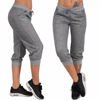 Moda femei joggeri Scurt, Pantaloni Casual, Pantaloni Solid Pantaloni de Înaltă Calitate, pantaloni de Trening Femei Joggeri Rula Dantela-up Homewear#35