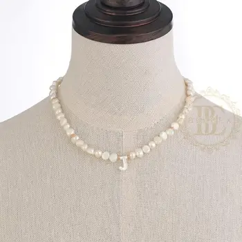 Unul Moda Bijuterii de Apă dulce Pearl și Shell Scrisoare Colier - 415mm (AE190)