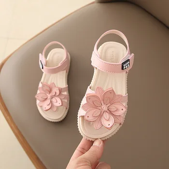 Baby Girl Pentru Copii Sandale Din Piele Sandale Noi Copii Fete De Vară Pantofi Floare De Copil Sandale Alb&Galben&Pantofi Roz Fete C05221