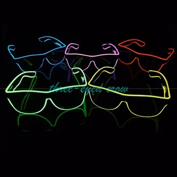 Benzi cu Led-uri Lampa de El Sârmă Pahare de Cristal clar cadru flash ochelari de soare DJ Lumină Strălucitoare Siguranță Aprinde intermitent led-ul EL ochelari